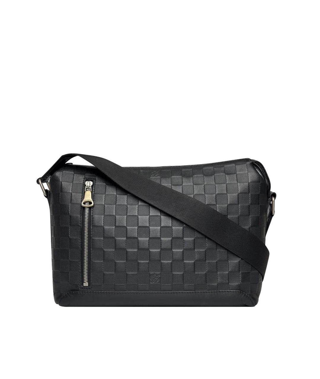 LOUIS VUITTON Черная кожаная сумка на плечо, фото 1