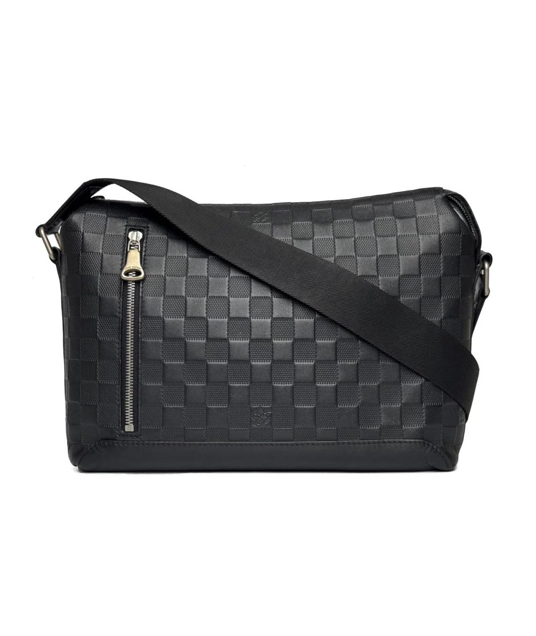 LOUIS VUITTON Черная кожаная сумка на плечо, фото 9