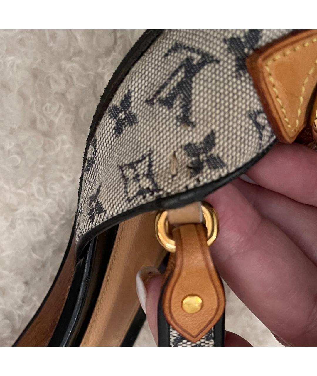 LOUIS VUITTON Темно-синие текстильные сандалии, фото 8