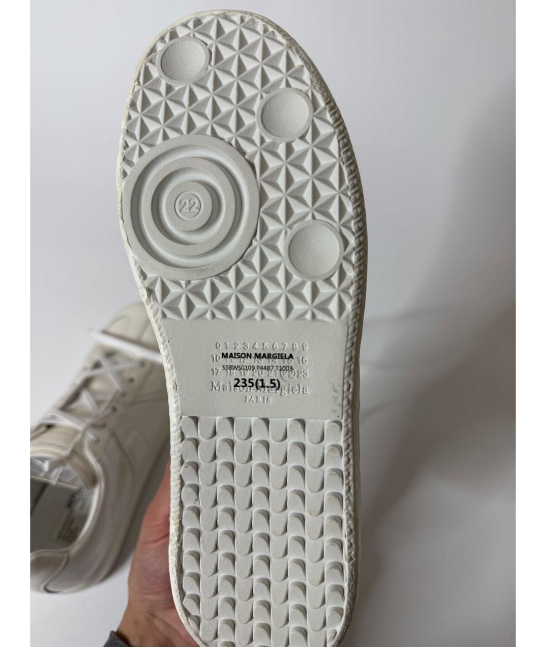 MAISON MARGIELA Белые кеды из лакированной кожи, фото 6