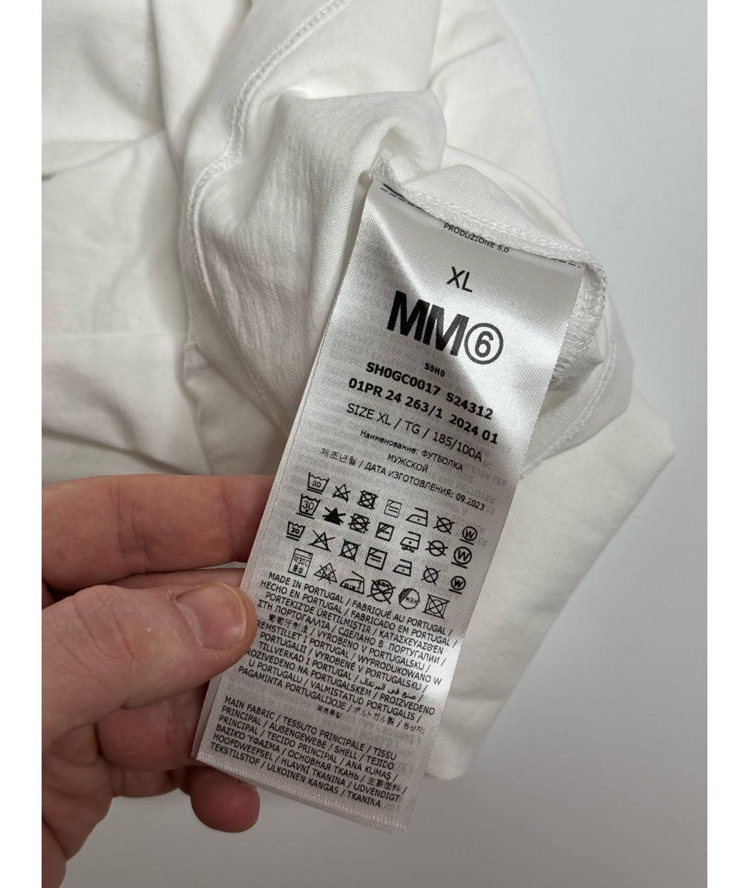 MM6 MAISON MARGIELA Белая хлопковая футболка, фото 6