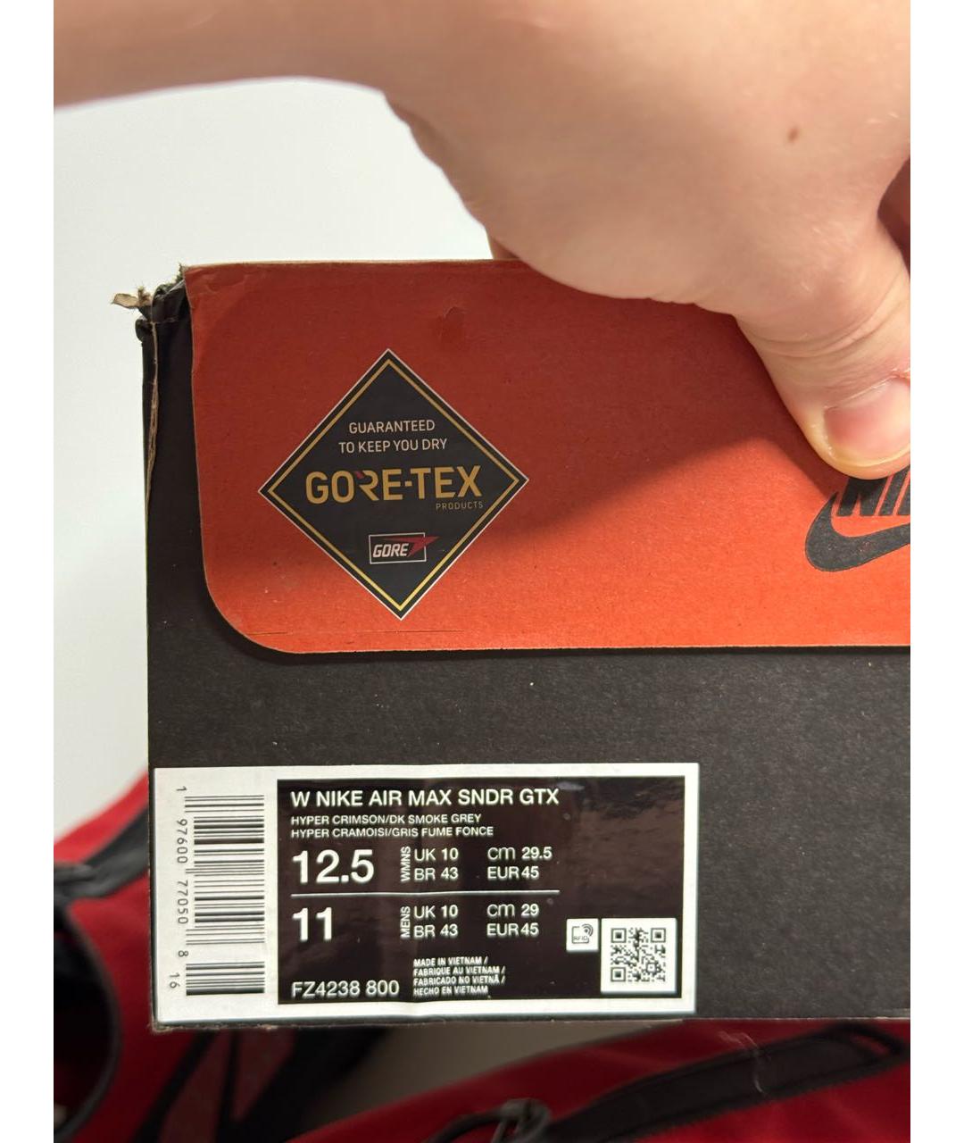 NIKE Красные синтетические низкие кроссовки / кеды, фото 6