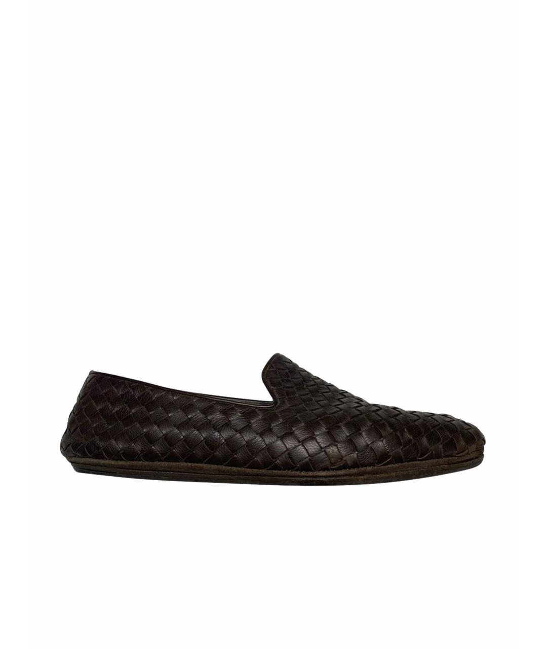 BOTTEGA VENETA Коричневые кожаные лоферы, фото 1