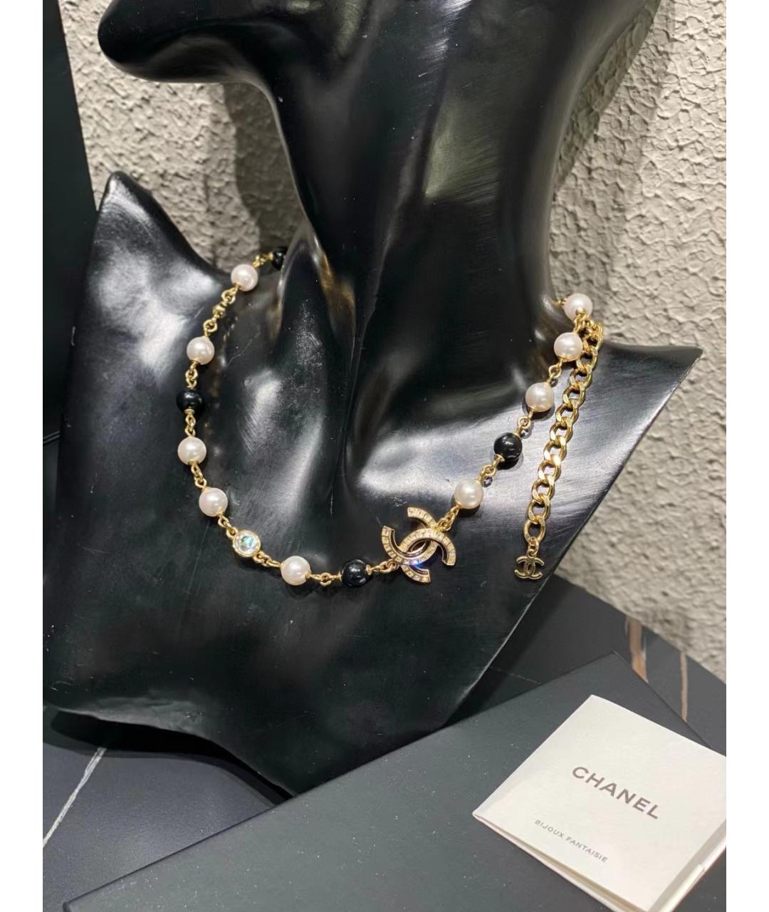 CHANEL Белое колье из бисера, фото 2