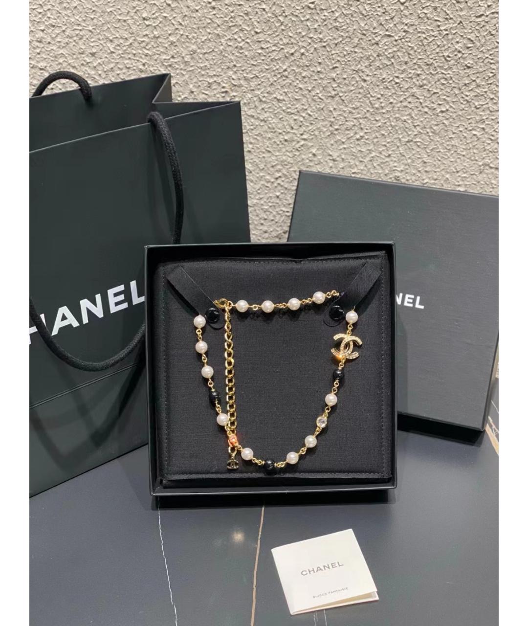 CHANEL Белое колье из бисера, фото 5