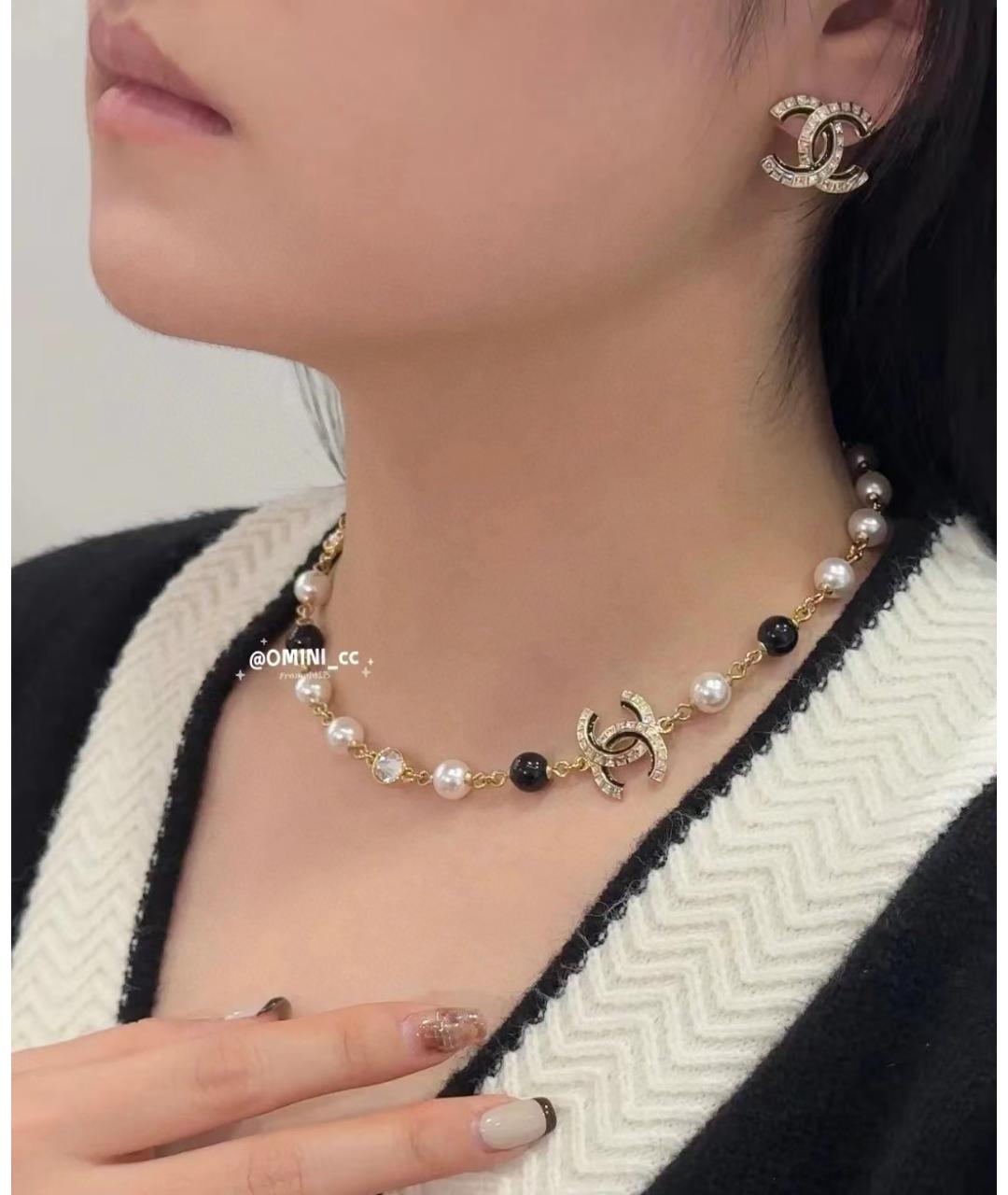 CHANEL Белое колье из бисера, фото 8