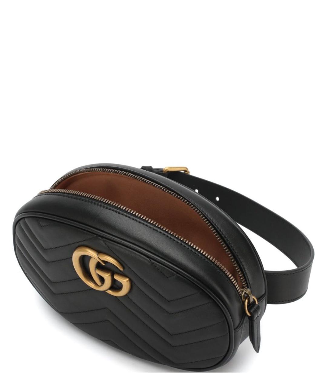 GUCCI Черная кожаная поясная сумка, фото 5