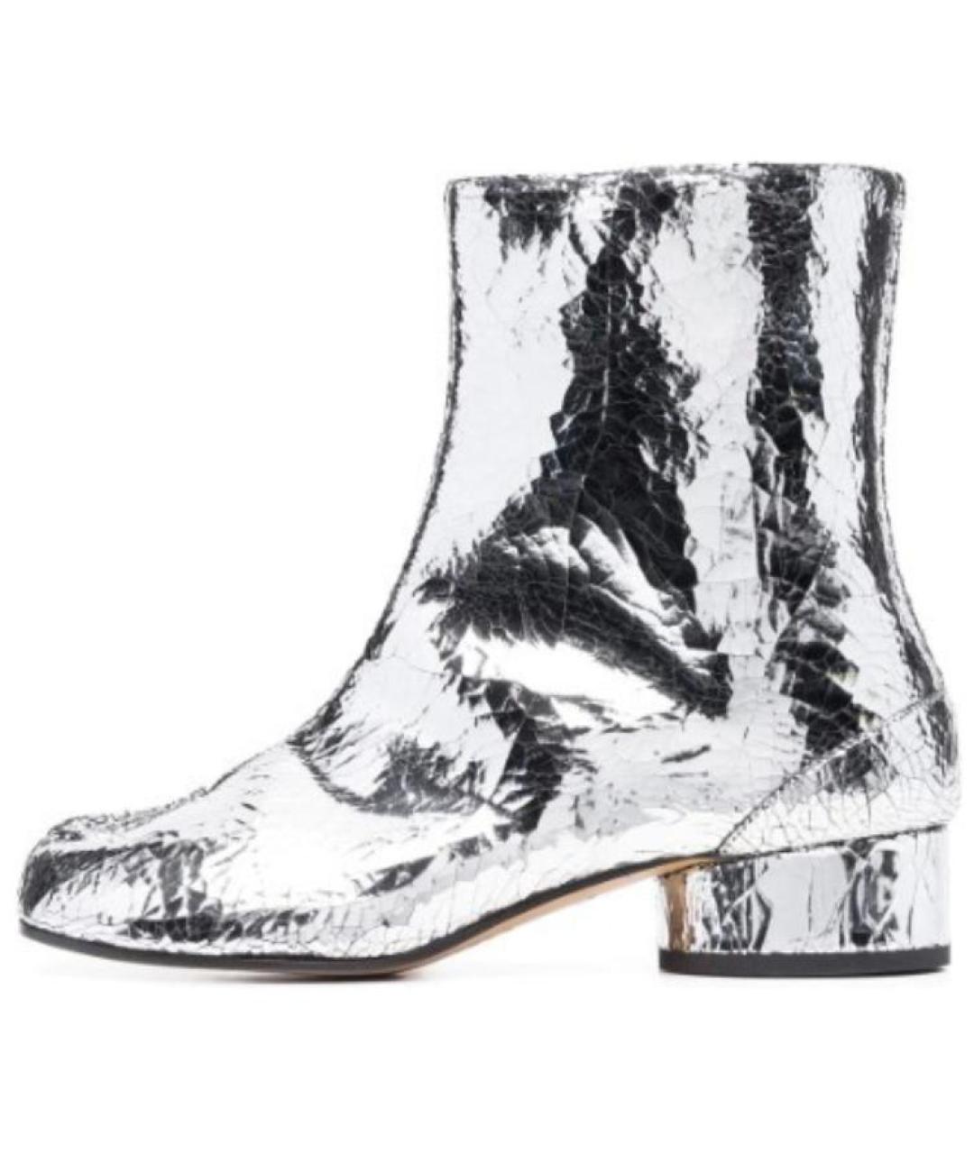 MAISON MARGIELA Серебряные кожаные ботильоны, фото 2
