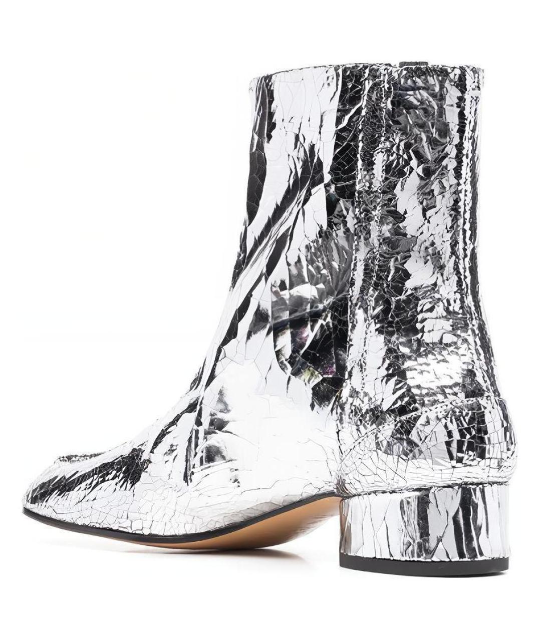 MAISON MARGIELA Серебряные кожаные ботильоны, фото 4