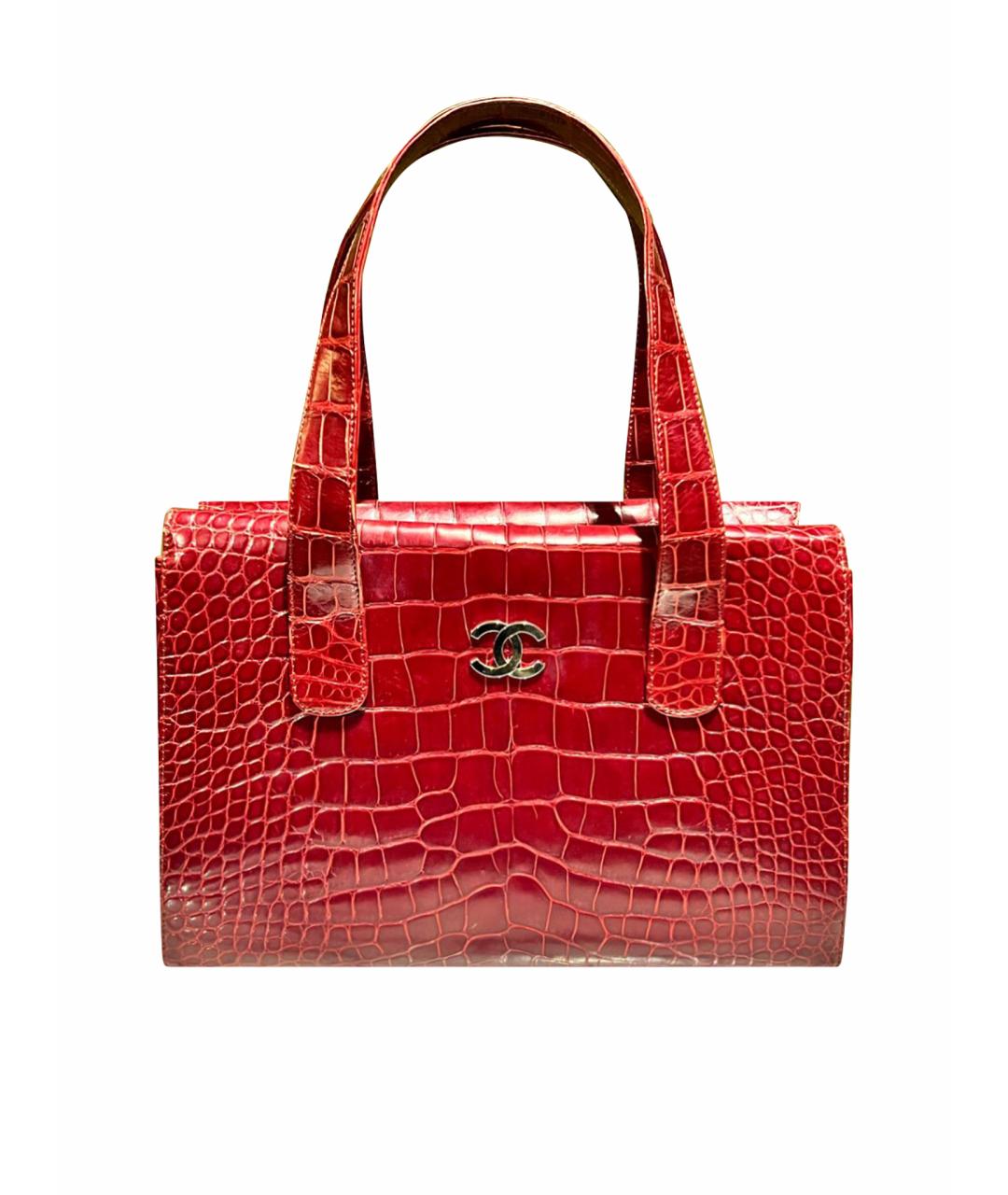 CHANEL Красная сумка тоут из экзотической кожи, фото 1