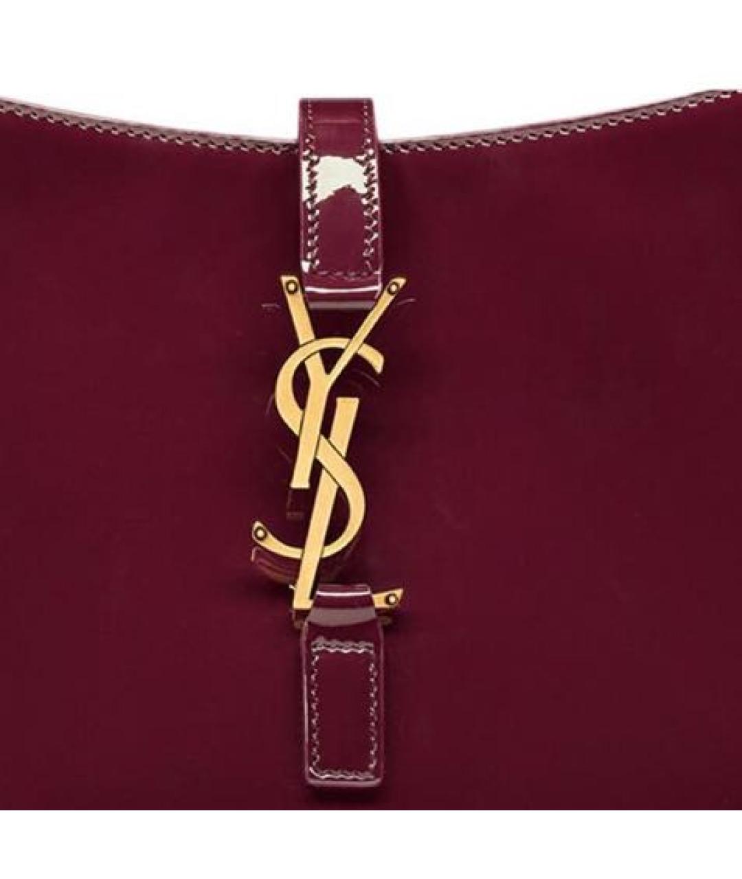 SAINT LAURENT Бордовая сумка с короткими ручками из лакированной кожи, фото 5