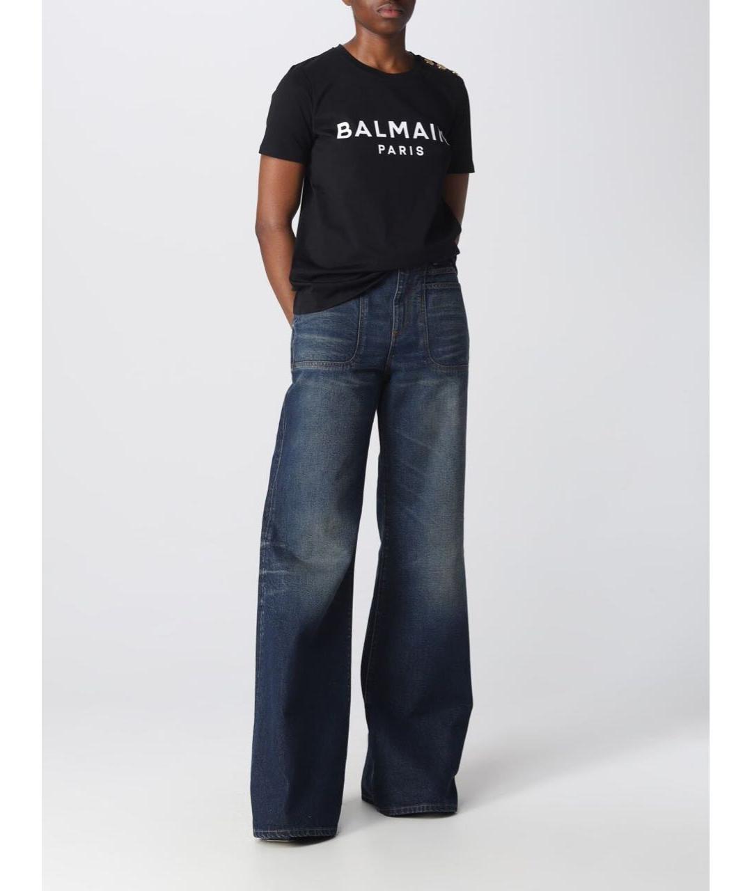 BALMAIN Черная хлопковая футболка, фото 4