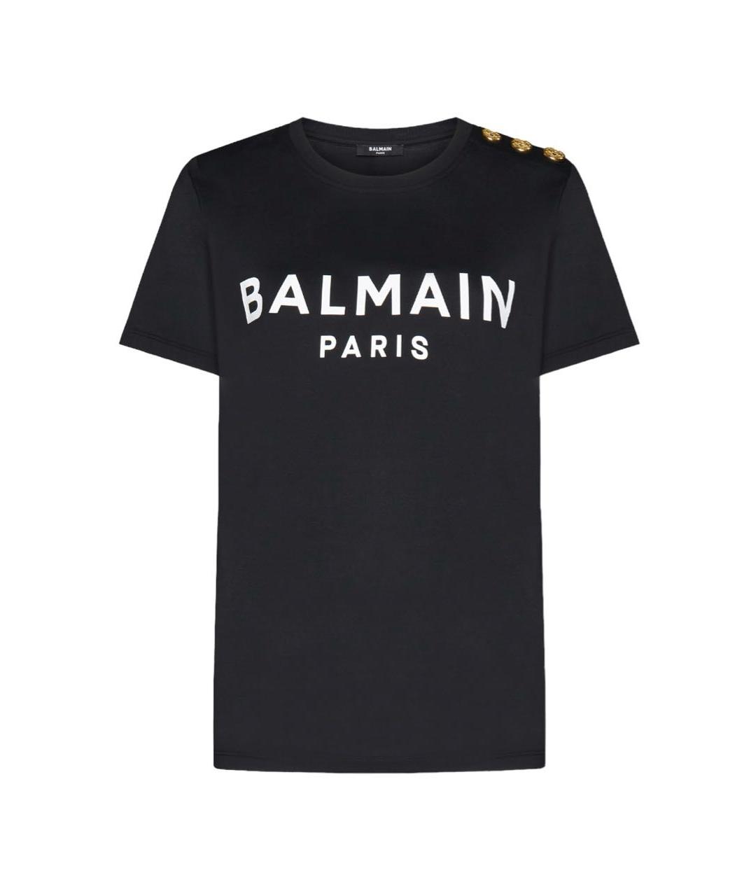 BALMAIN Черная хлопковая футболка, фото 6