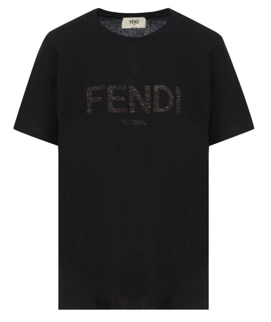 FENDI Черная хлопковая футболка, фото 1