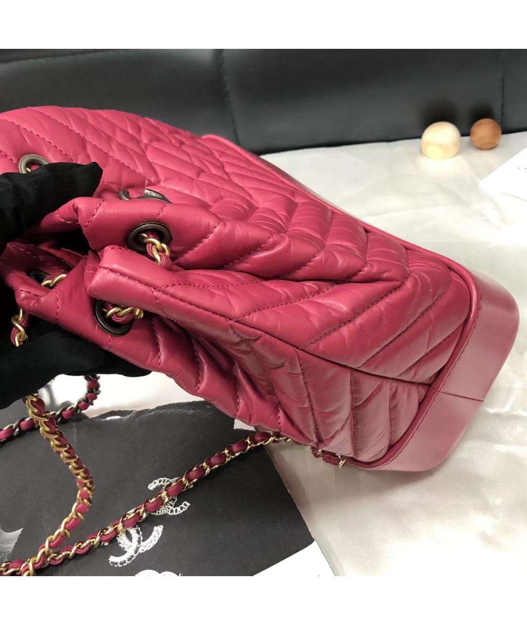 CHANEL Розовый кожаный рюкзак, фото 4