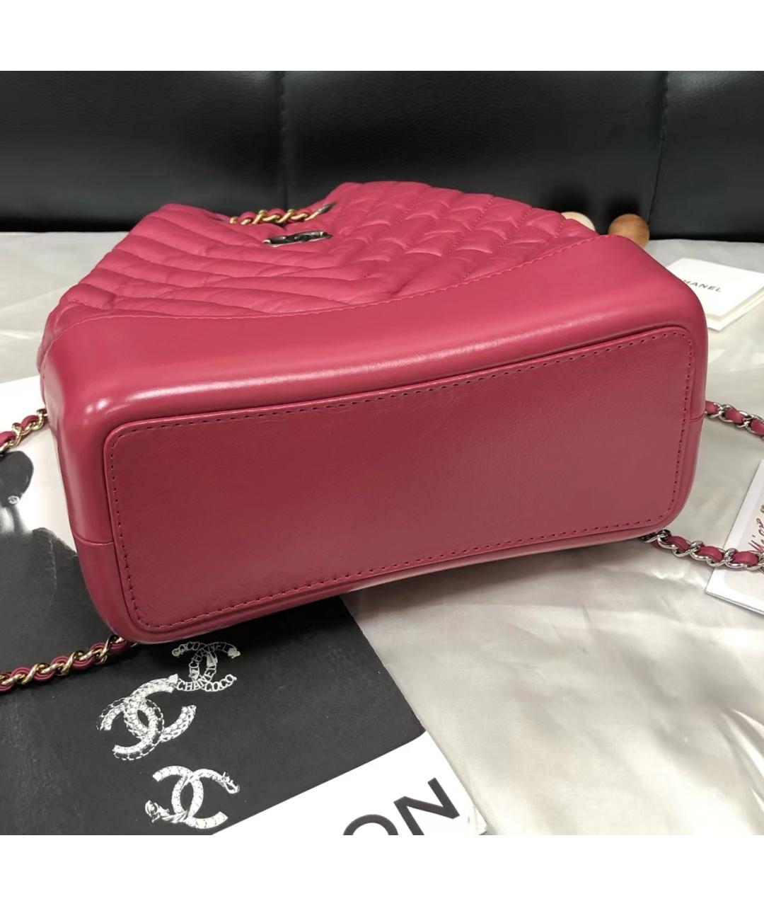 CHANEL Розовый кожаный рюкзак, фото 8