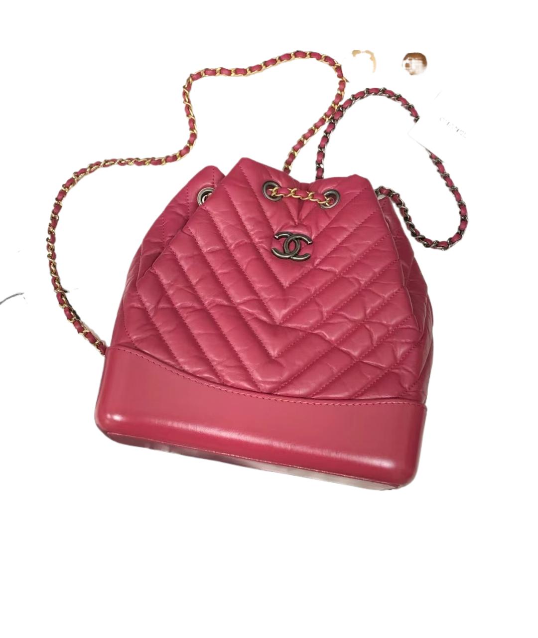 CHANEL Розовый кожаный рюкзак, фото 2