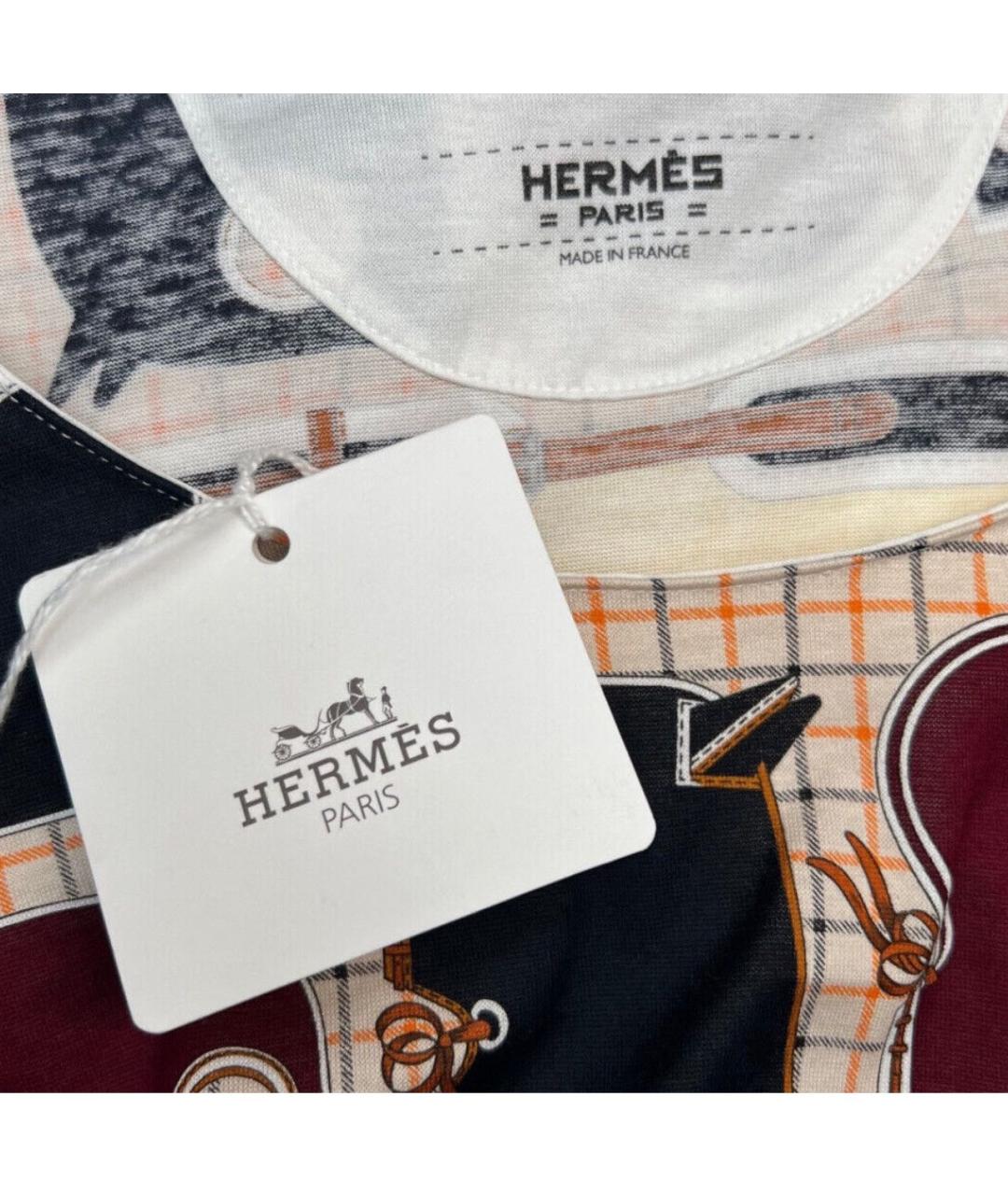 HERMES Мульти хлопковая футболка, фото 3