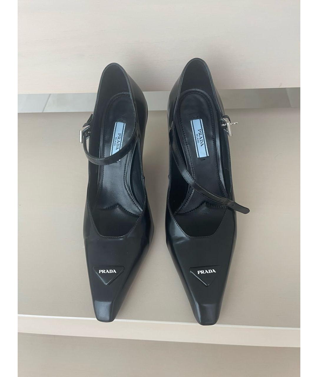 PRADA Черные кожаные туфли, фото 2