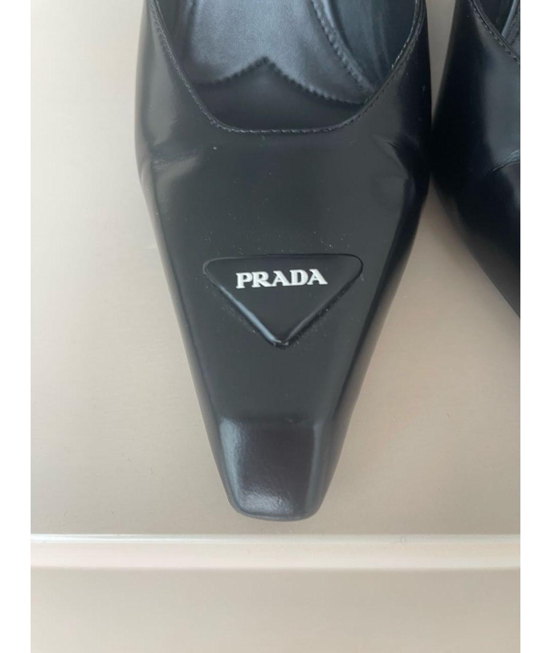 PRADA Черные кожаные туфли, фото 5