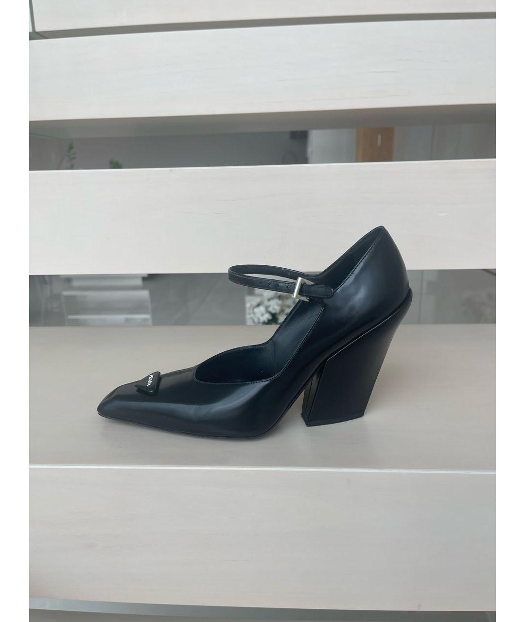 PRADA Черные кожаные туфли, фото 8