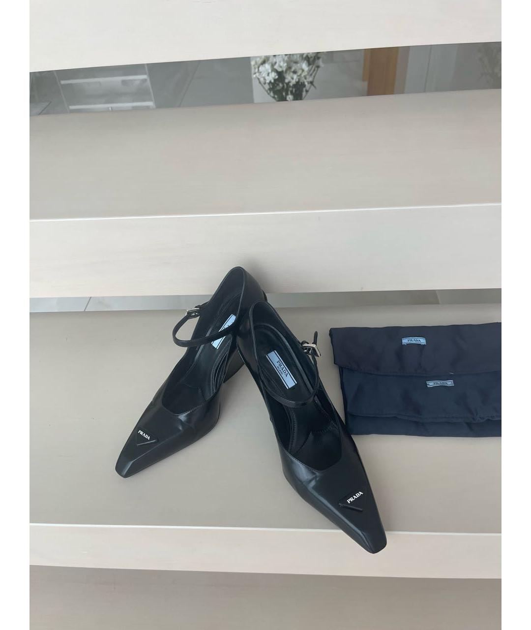 PRADA Черные кожаные туфли, фото 3