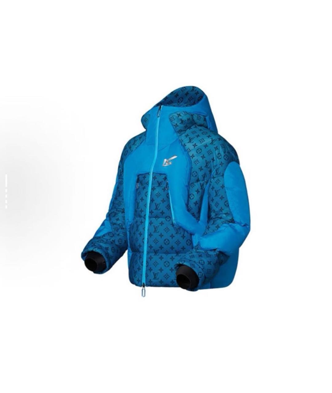 LOUIS VUITTON Синий синтетический пуховик, фото 2