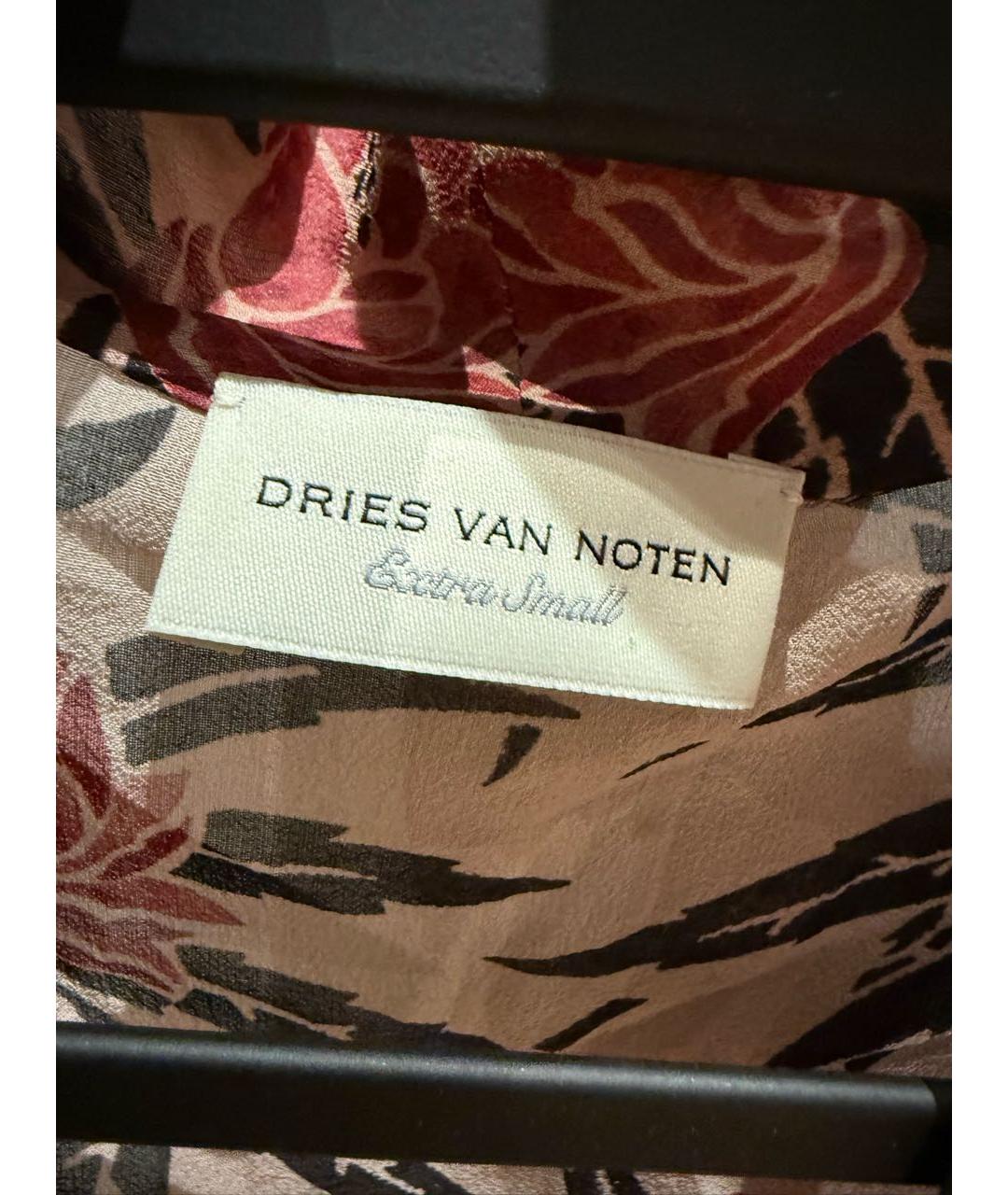 DRIES VAN NOTEN Мульти шелковое платье, фото 4