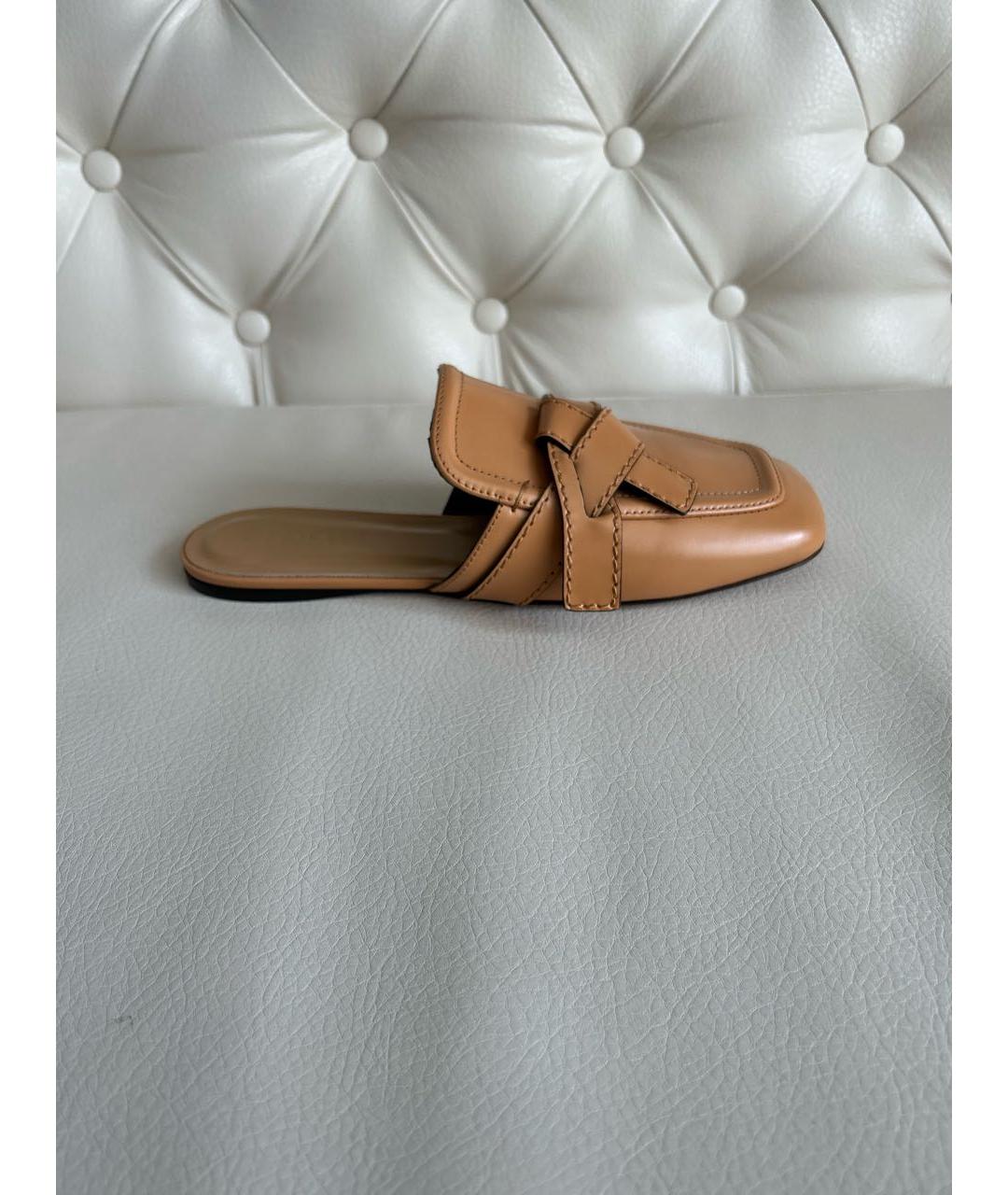 LOEWE Горчичные кожаные мюли, фото 9