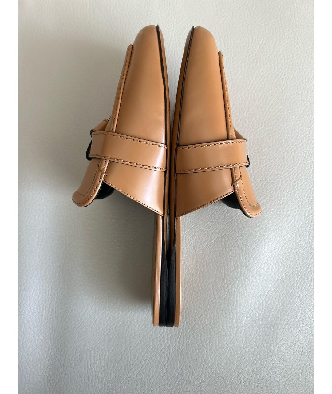 LOEWE Горчичные кожаные мюли, фото 8