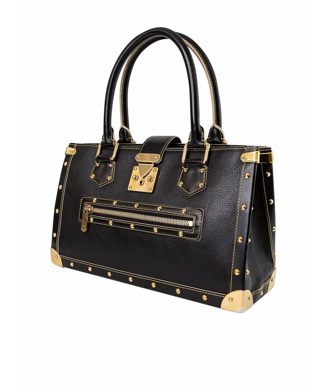 LOUIS VUITTON Черная кожаная сумка с короткими ручками, фото 1