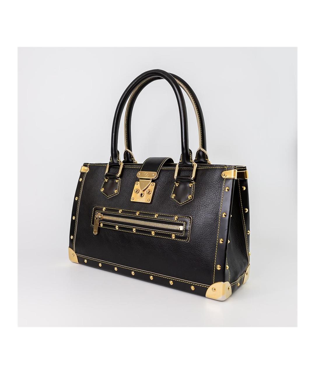 LOUIS VUITTON Черная кожаная сумка с короткими ручками, фото 3
