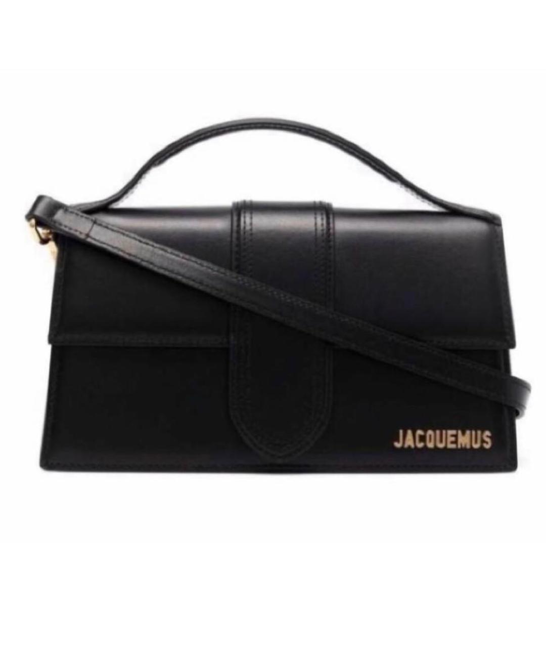 JACQUEMUS Черная кожаная сумка через плечо, фото 1