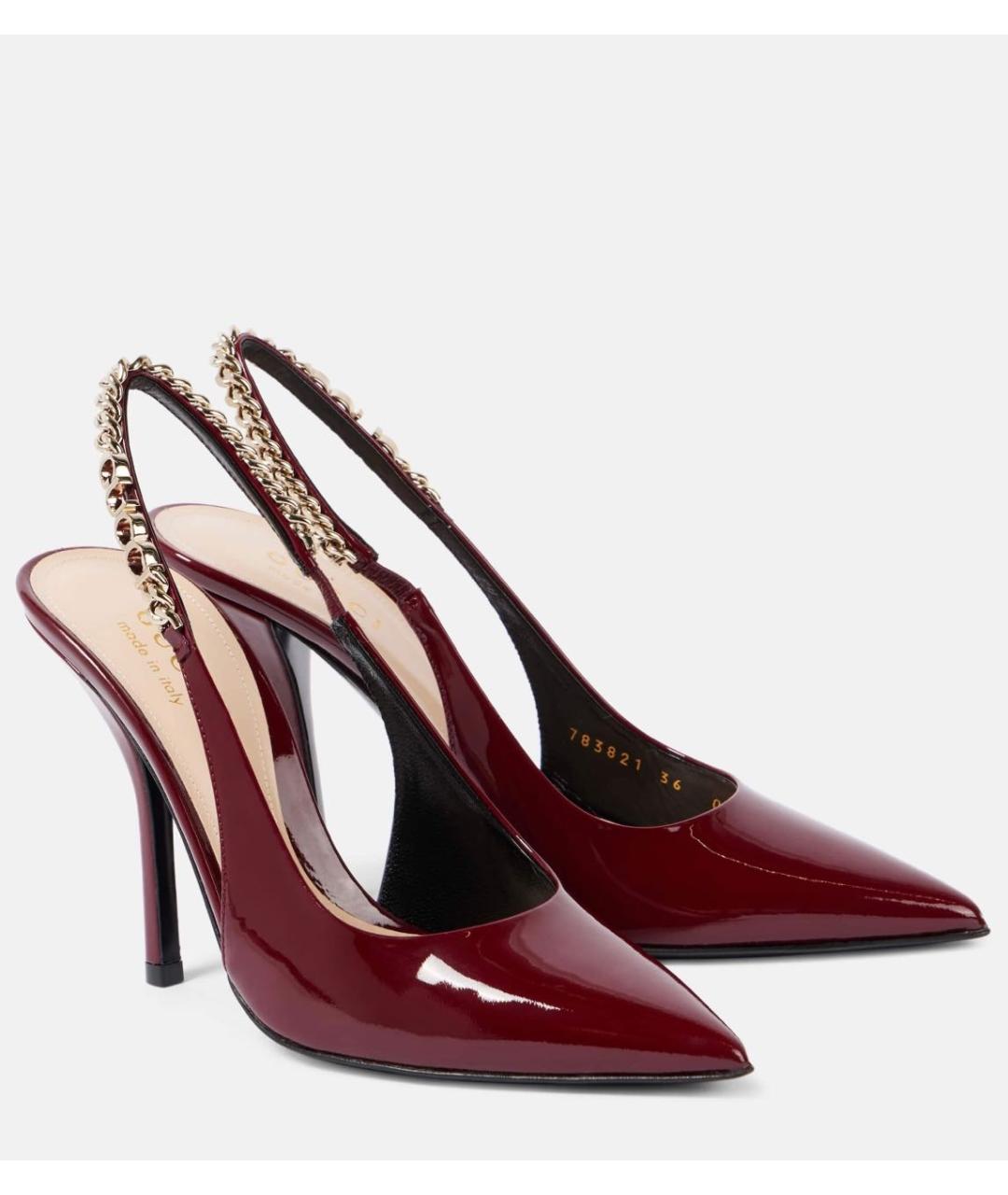 GUCCI Красные туфли из лакированной кожи, фото 5