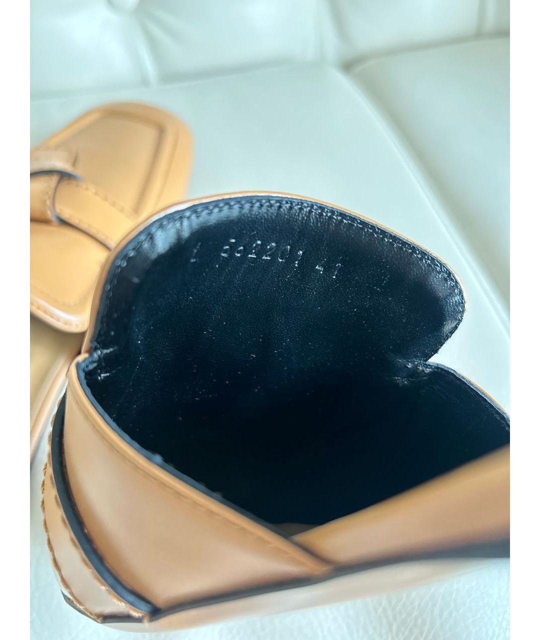 LOEWE Горчичные кожаные мюли, фото 7