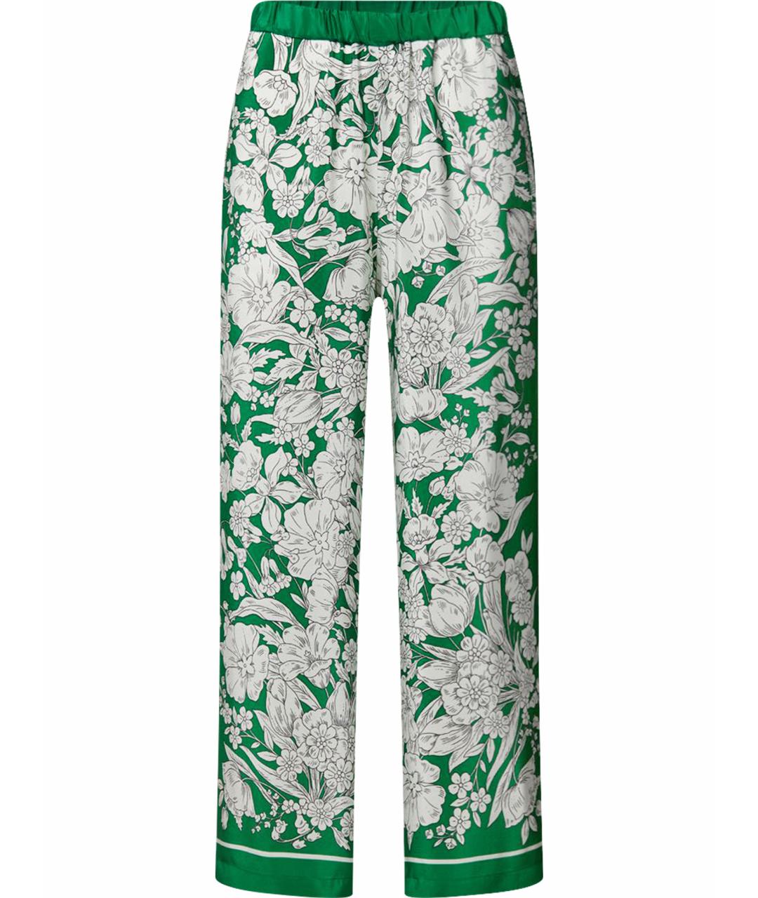 WEEKEND MAX MARA Зеленые шелковые брюки широкие, фото 1