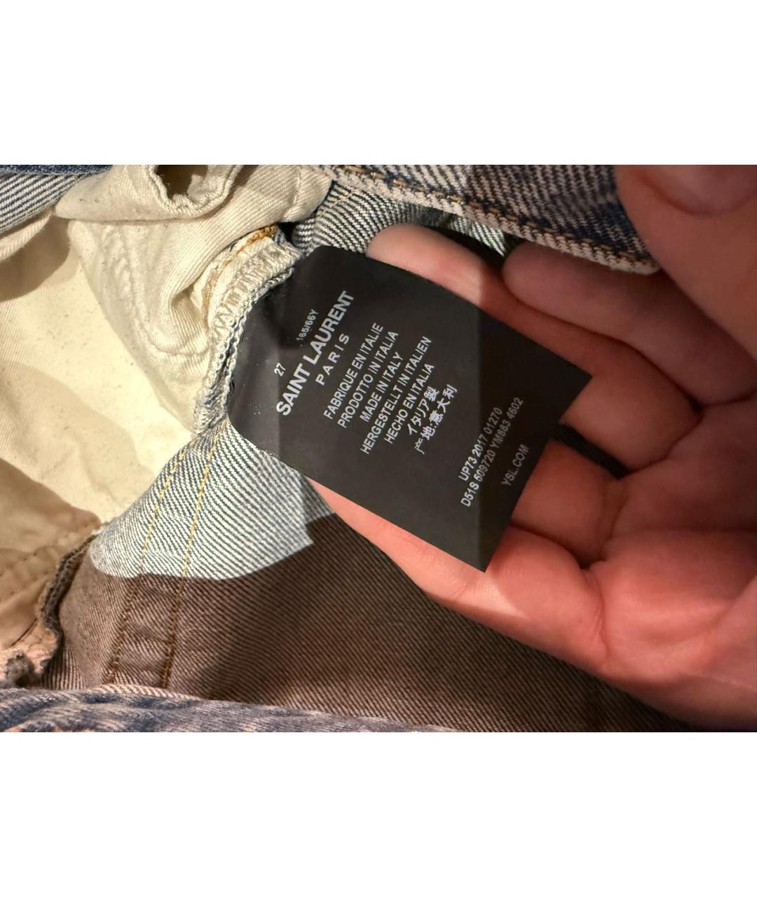 SAINT LAURENT Синие джинсы слим, фото 3