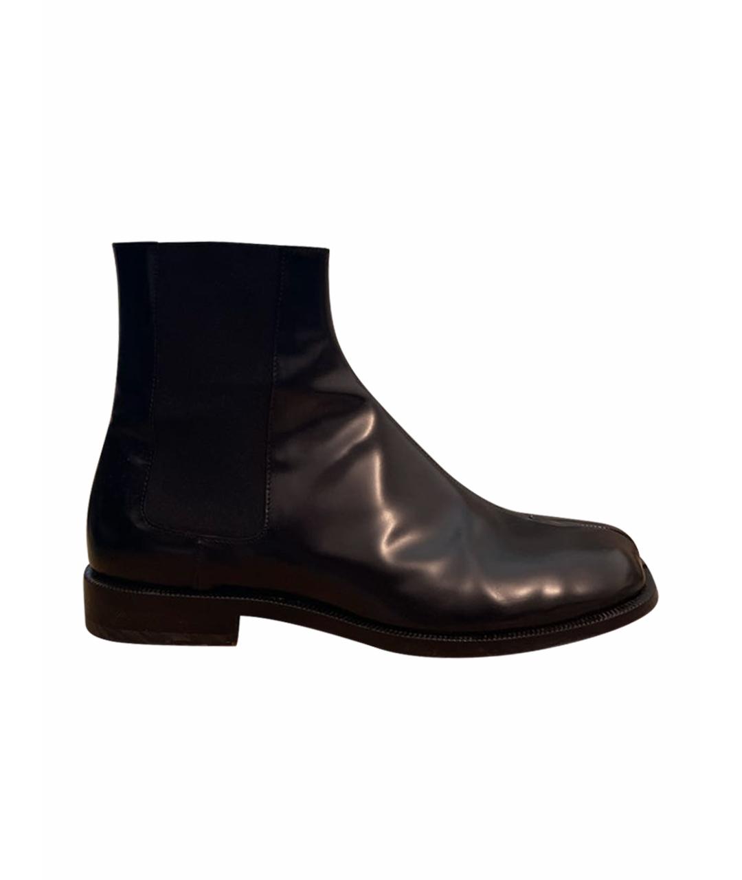 MAISON MARGIELA Черные кожаные высокие ботинки, фото 9