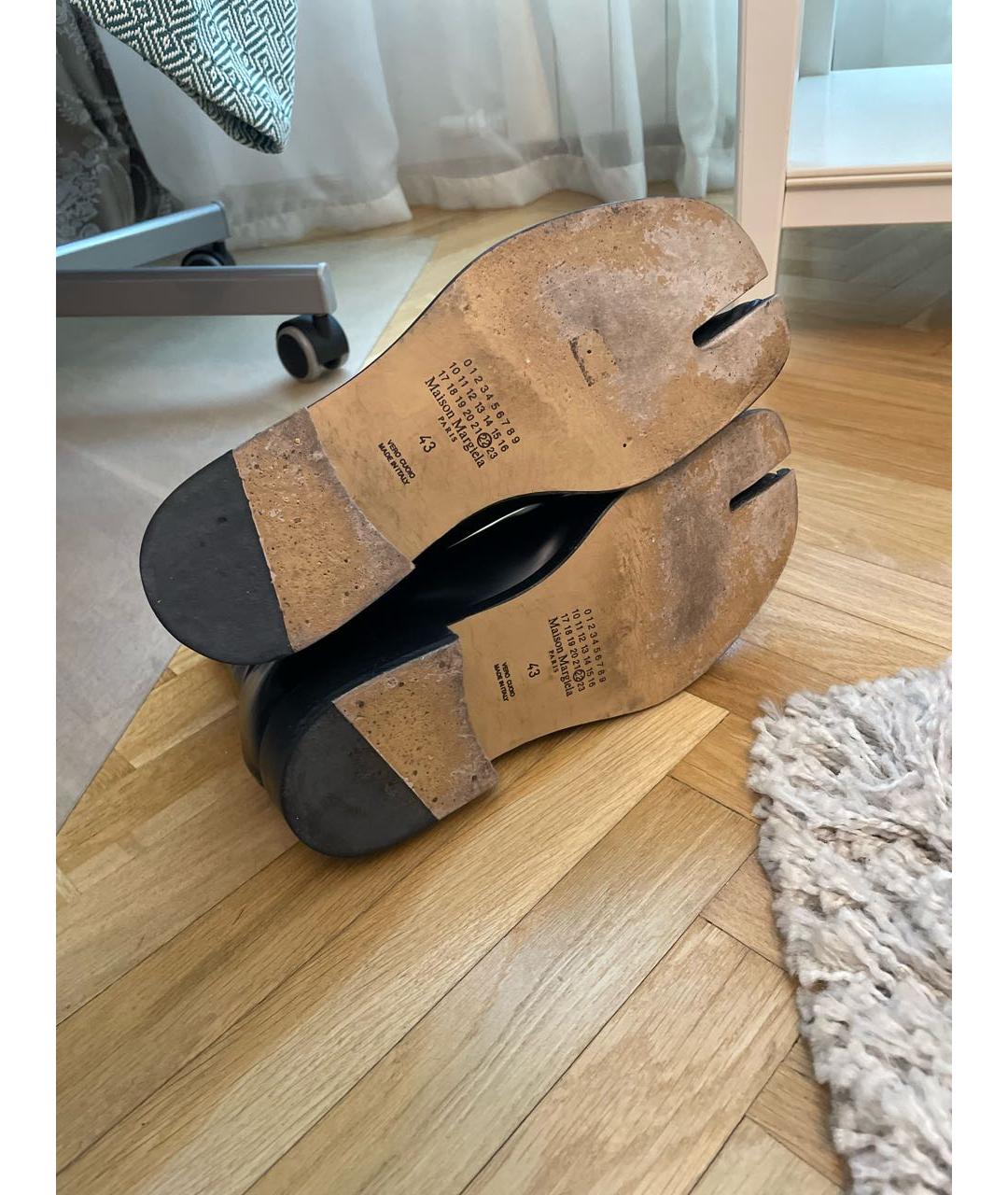 MAISON MARGIELA Черные кожаные высокие ботинки, фото 5