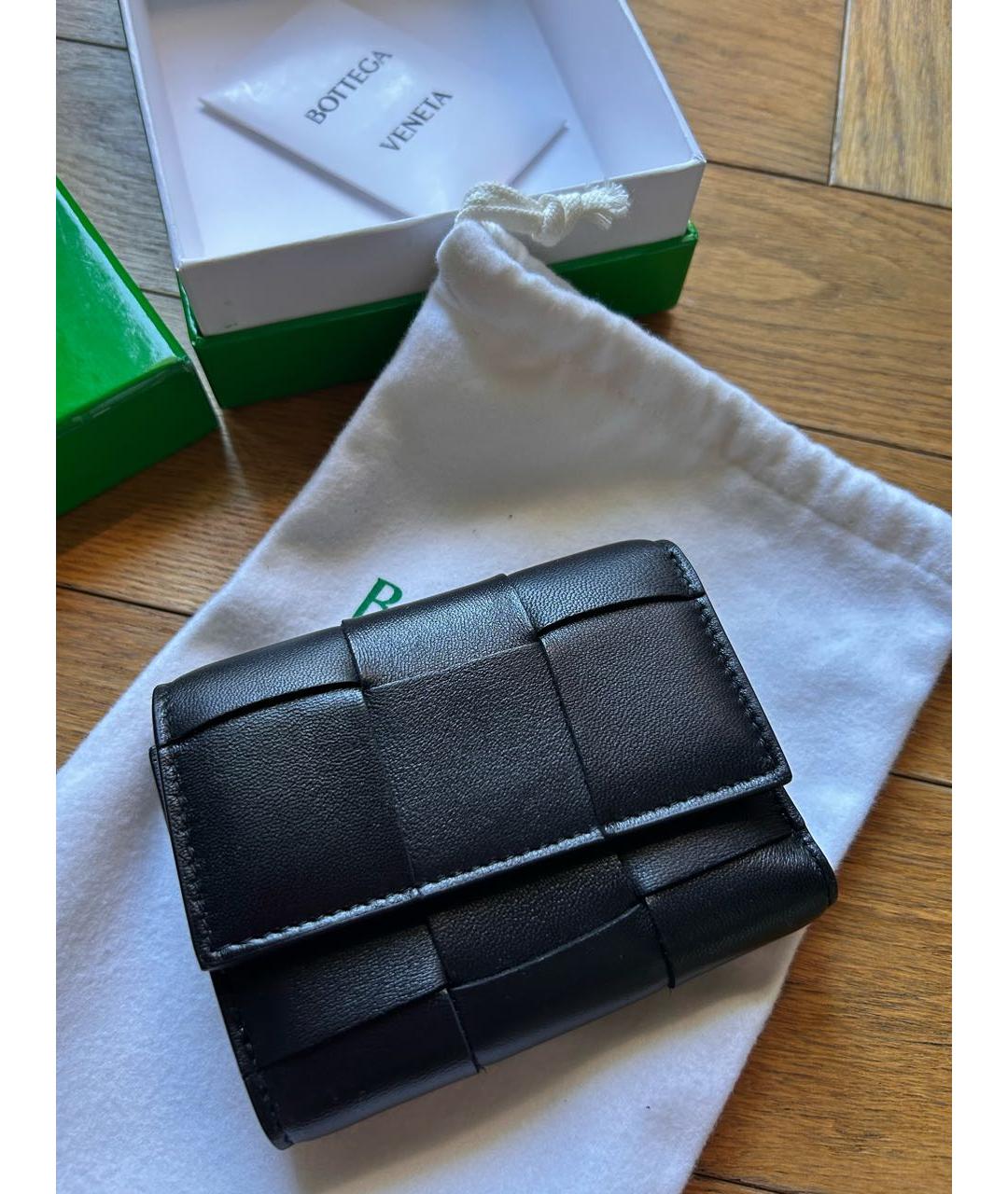 BOTTEGA VENETA Черный кожаный кошелек, фото 2