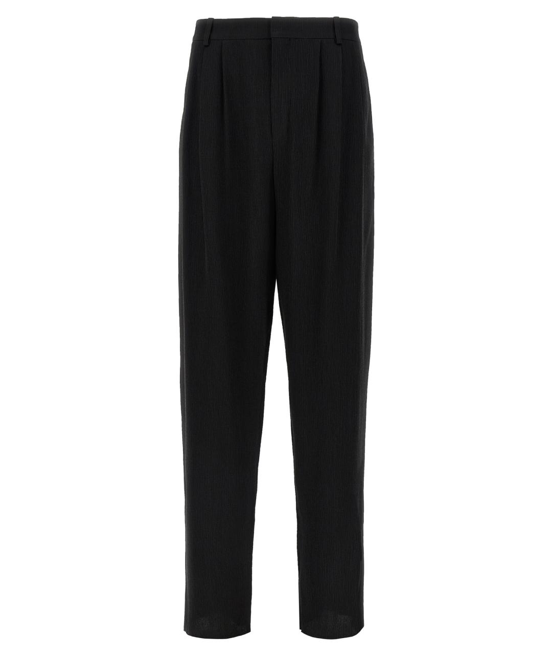 SAINT LAURENT Черные шелковые повседневные брюки, фото 1