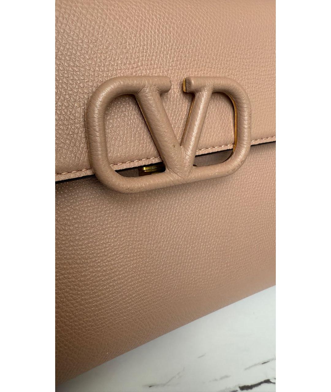 VALENTINO Розовая кожаная сумка с короткими ручками, фото 9