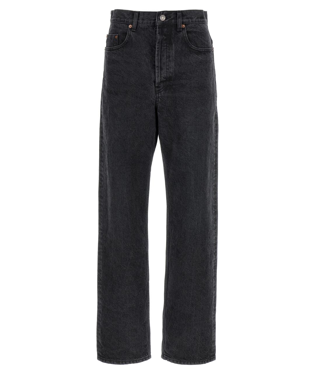 SAINT LAURENT Черные хлопковые прямые джинсы, фото 1
