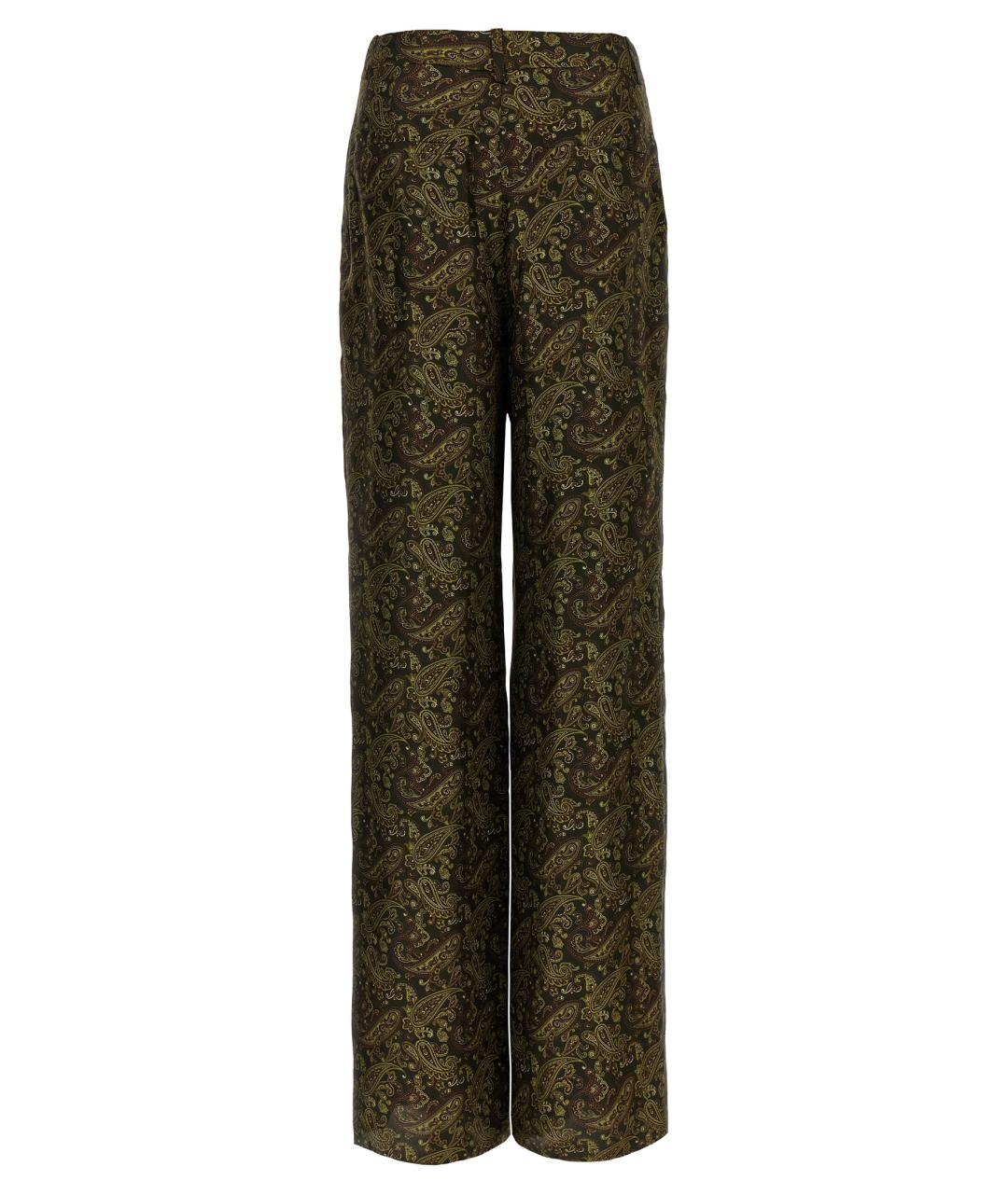 SAINT LAURENT Мульти шелковые прямые брюки, фото 2