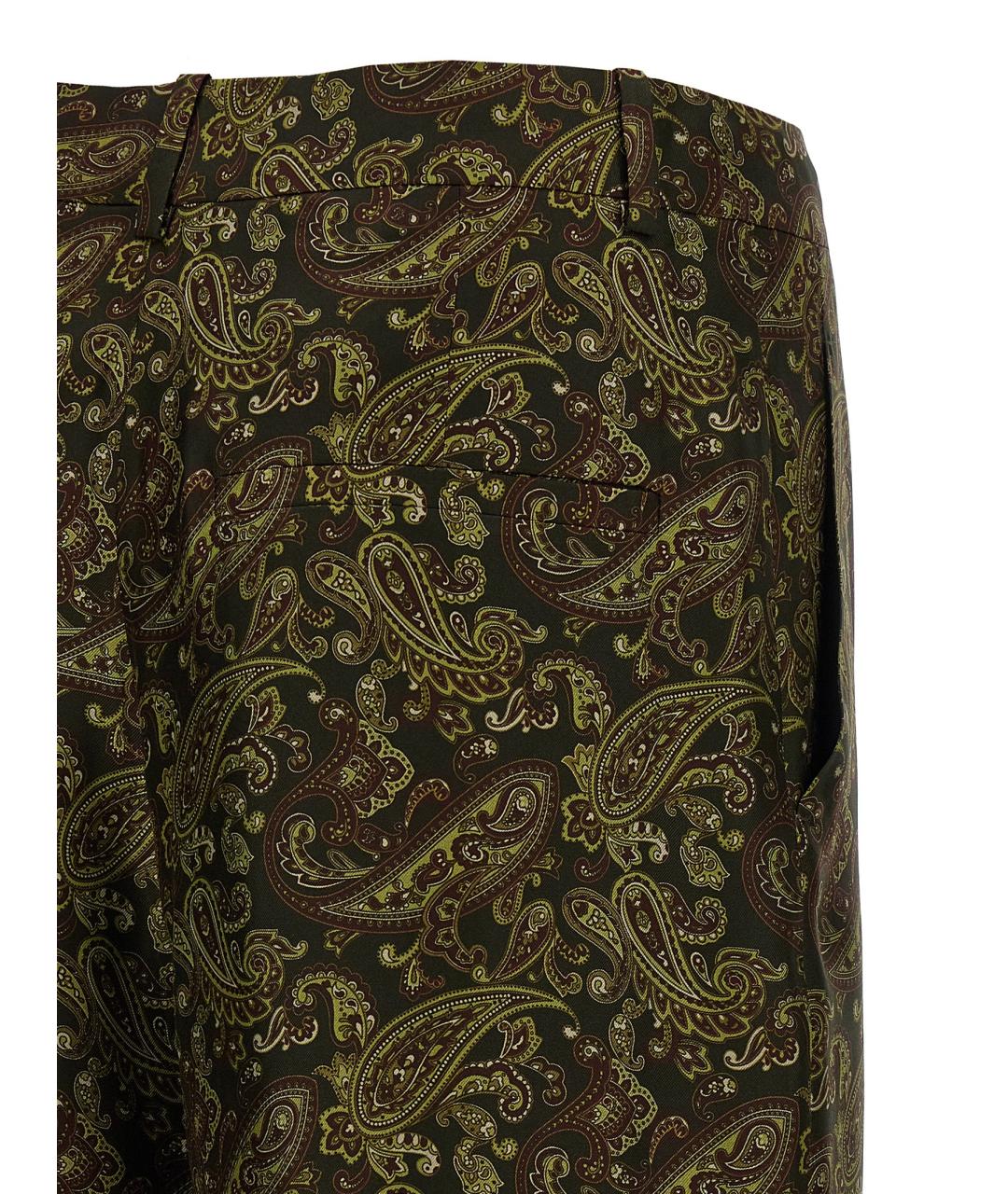 SAINT LAURENT Мульти шелковые прямые брюки, фото 4