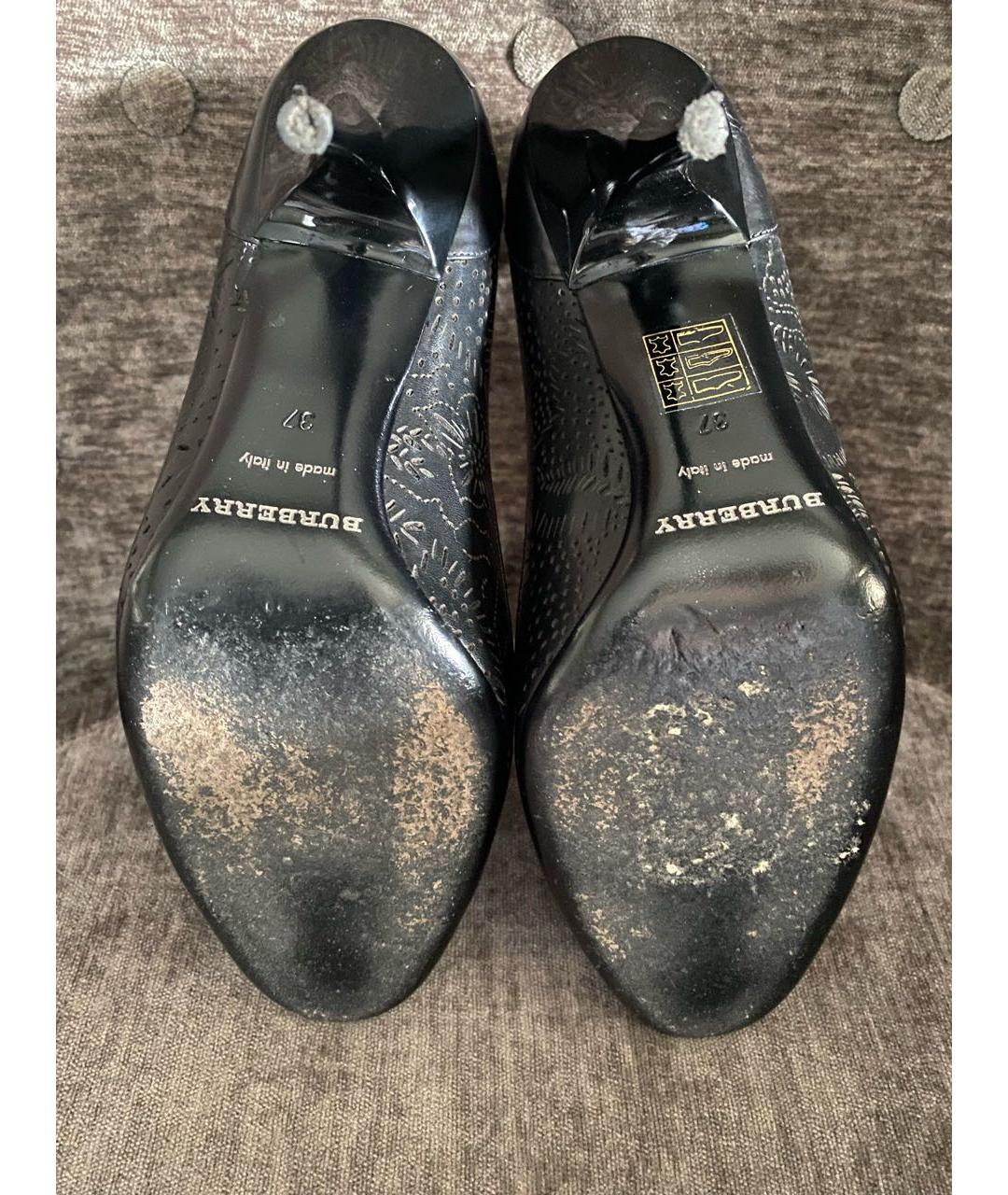 BURBERRY Черные кожаные туфли, фото 4