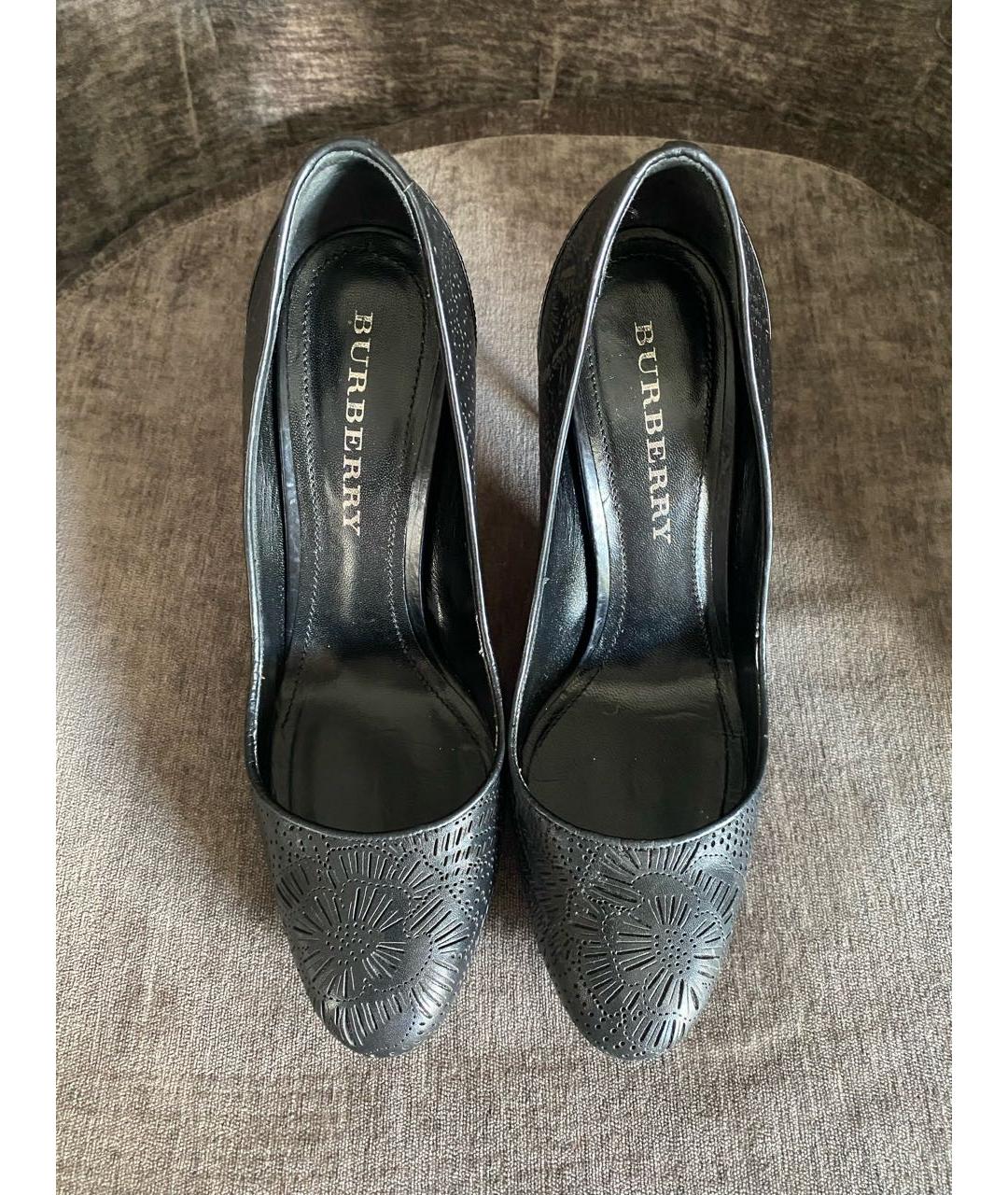 BURBERRY Черные кожаные туфли, фото 2