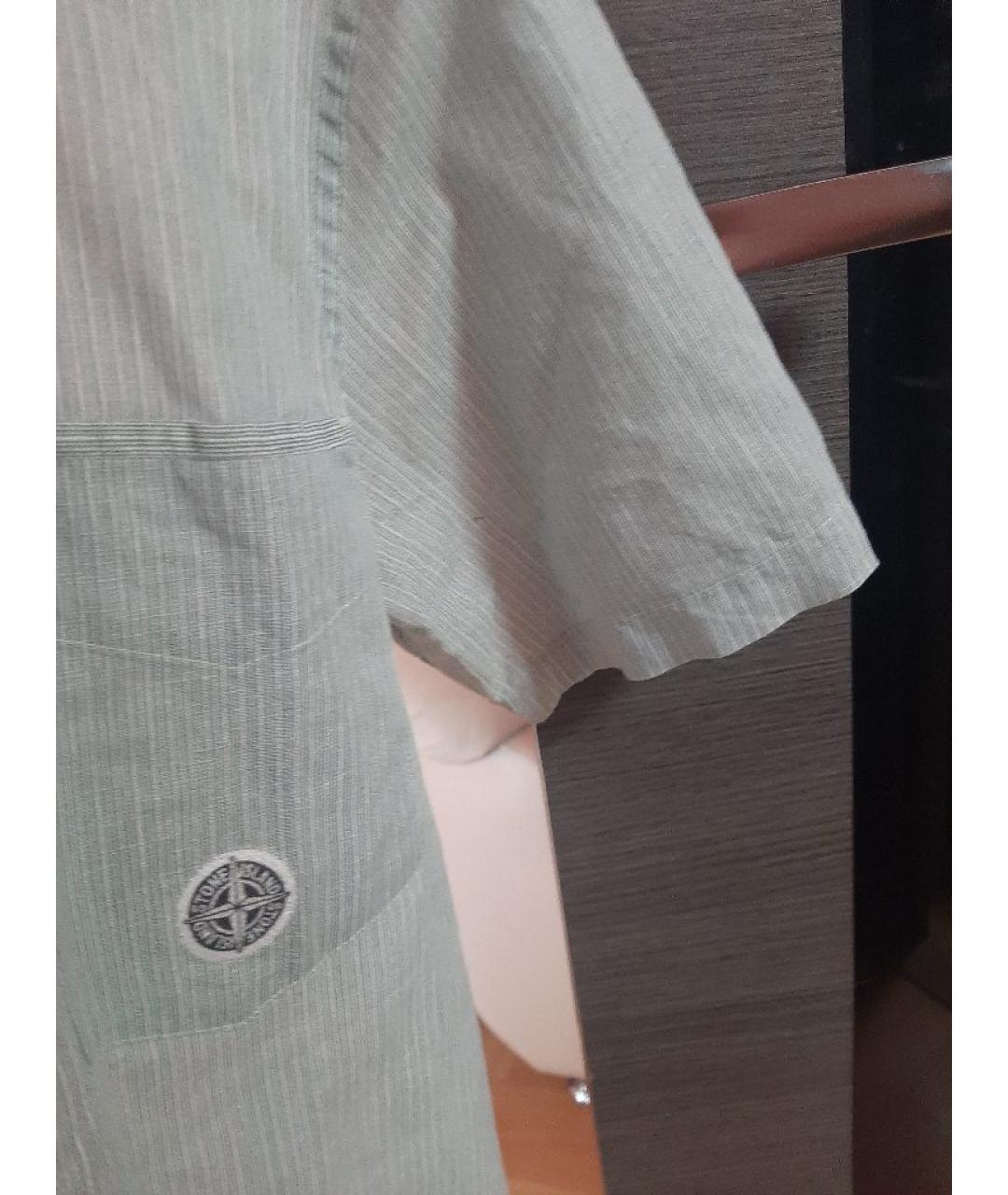 STONE ISLAND Зеленая хлопковая кэжуал рубашка, фото 4