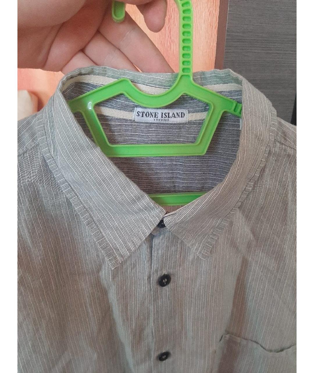 STONE ISLAND Зеленая хлопковая кэжуал рубашка, фото 3
