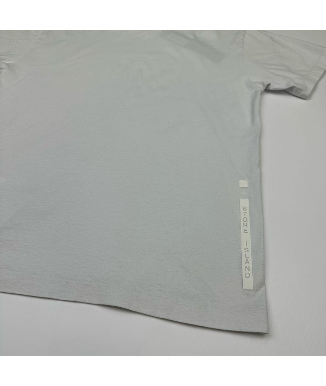 STONE ISLAND Белая хлопковая футболка, фото 3